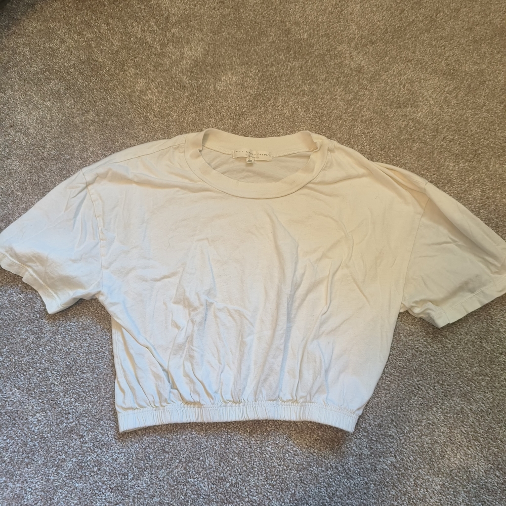 Truly Madly Deeply Cream Crop Top
